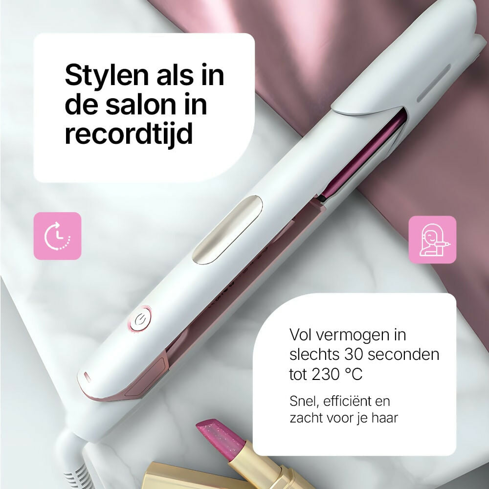 Stijltang met anti-frizz effect / Negatieve ionentechnologie / Voor steil haar & krullen / 12 temperatuurinstellingen van 120 tot 230°C / Digitaal display / 360° draaibaar snoer