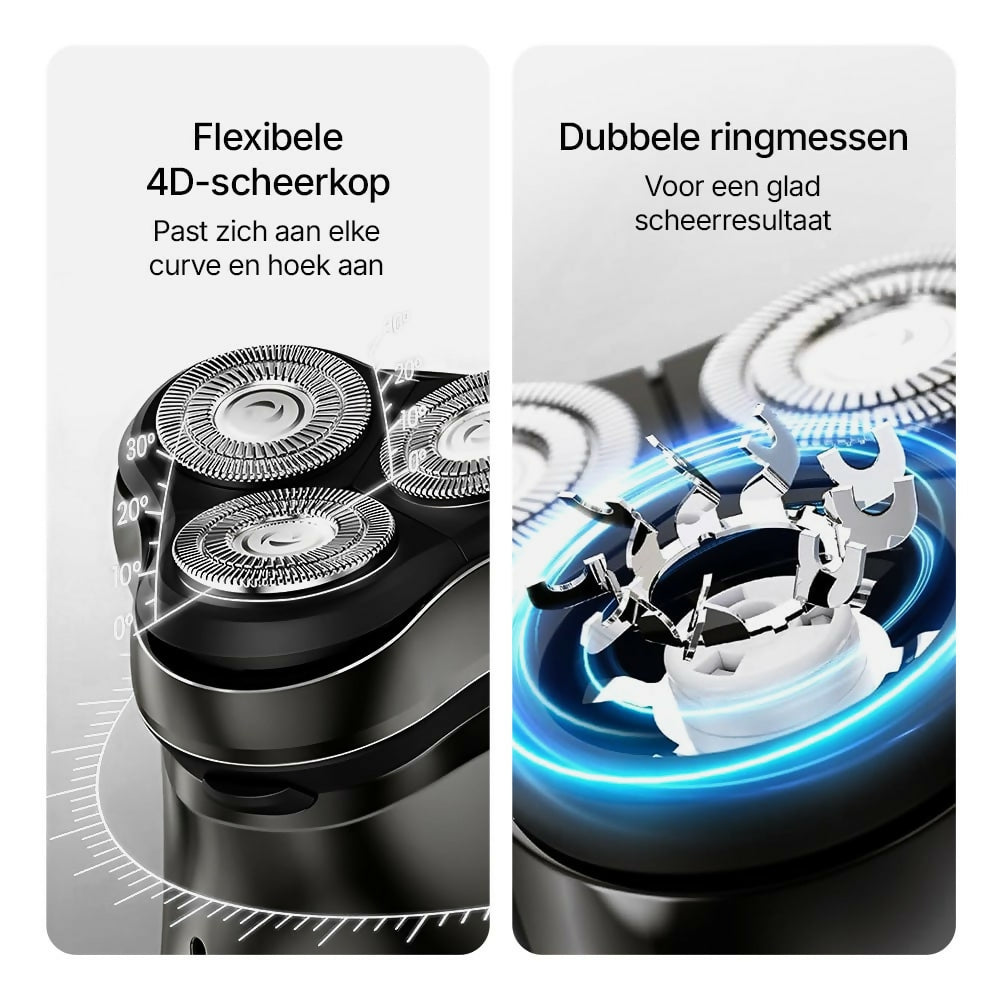 Ultraprecies scheerapparaat voor mannen met pop-up trimmer / Voor nat en droog gebruik / Waterdicht elektrisch scheerapparaat met LED-display / 60 min. accuduur