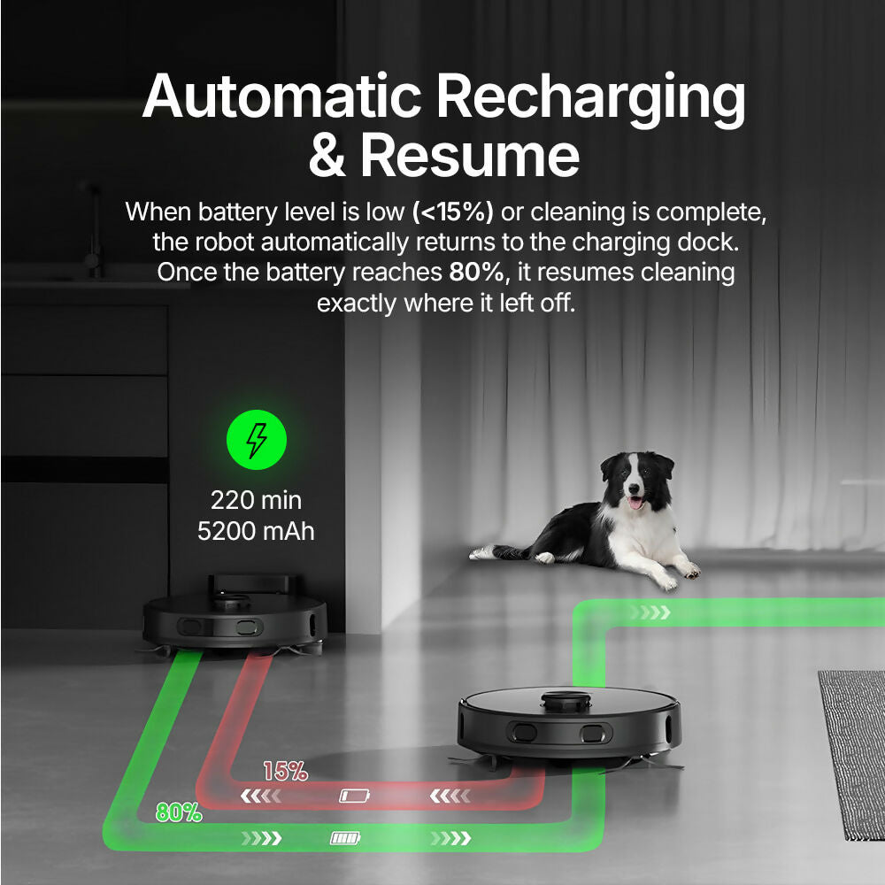 Robot Vacuum V8 Pro – Fully Automatic Cleaning with Mopping Function, Intelligent Navigation & App Control