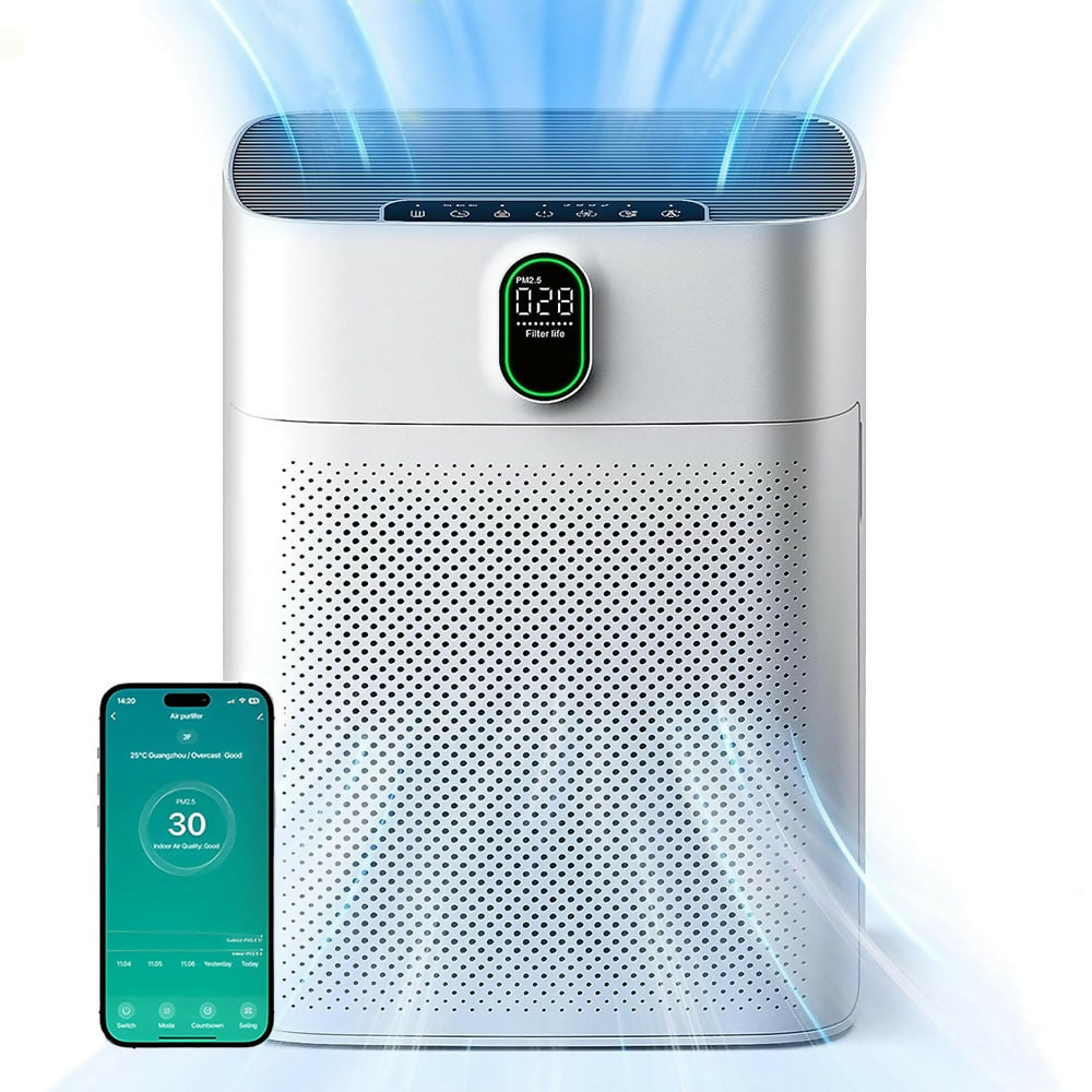 Smart Air Purifier V1 Pro – Powerful HEPA Filtration with PM2.5 Sensor, App & Voice Control for Clean Indoor Air