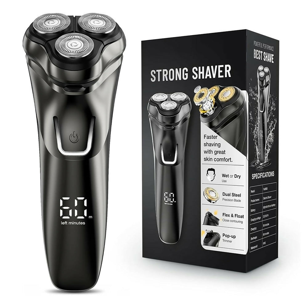 Ultraprecies scheerapparaat voor mannen met pop-up trimmer / Voor nat en droog gebruik / Waterdicht elektrisch scheerapparaat met LED-display / 60 min. accuduur