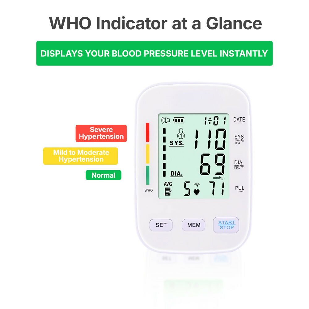 Blood Pressure Monitor V8 Pro – Fully automatic measurement with clinically tested accuracy, comfortable cuff, and arrhythmia detection for precise results