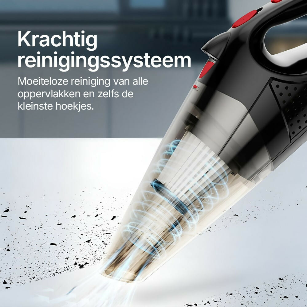 Krachtige draadloze handstofzuiger / Zakloos met LED-licht en snellaadfunctie / Voor nat & droog / Licht en stil