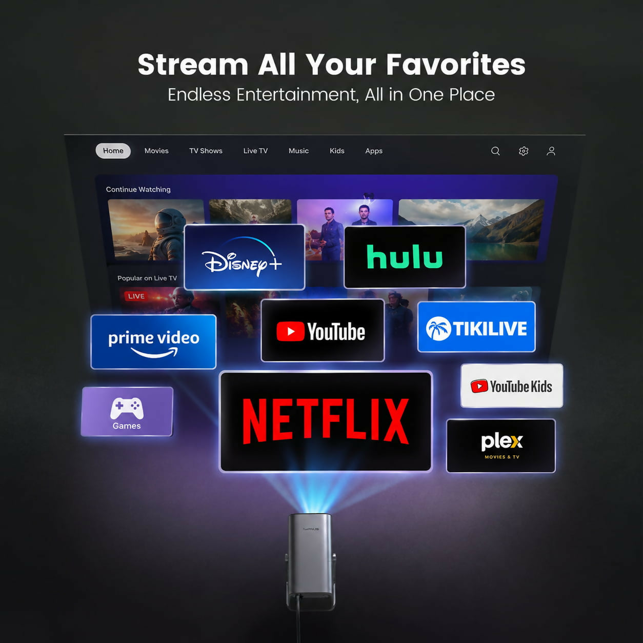 VisionBeam S29 – Home Theater Projector with 4K Support and Auto Focus for Flexible Entertainment at Home
