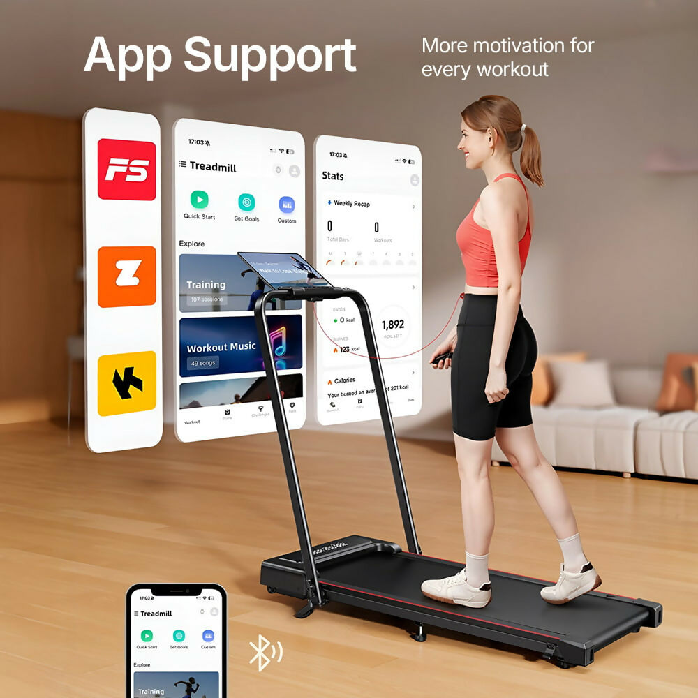 Treadmill for Home & Office with Incline / Foldable Walking Pad up to 7.5 mph / 2.5 HP Motor with App & Remote Control
