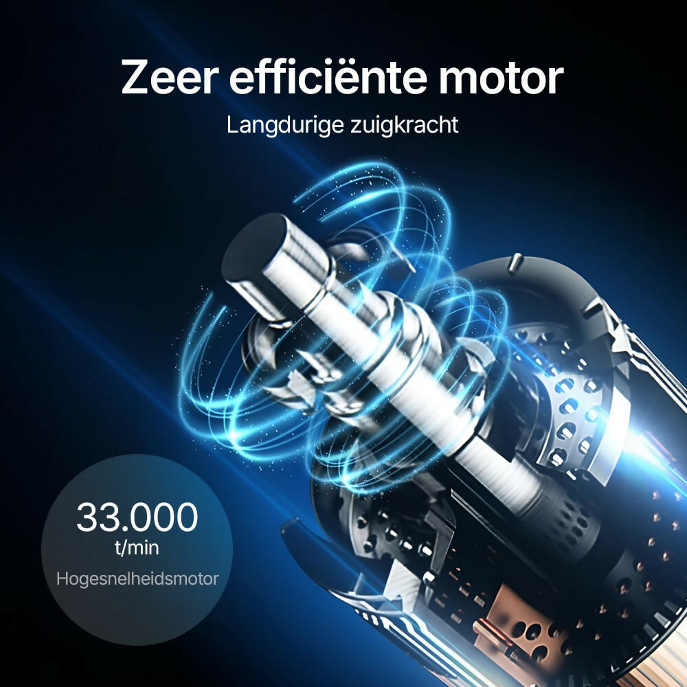 Krachtige draadloze handstofzuiger / Zakloos met LED-licht en snellaadfunctie / Voor nat & droog / Licht en stil