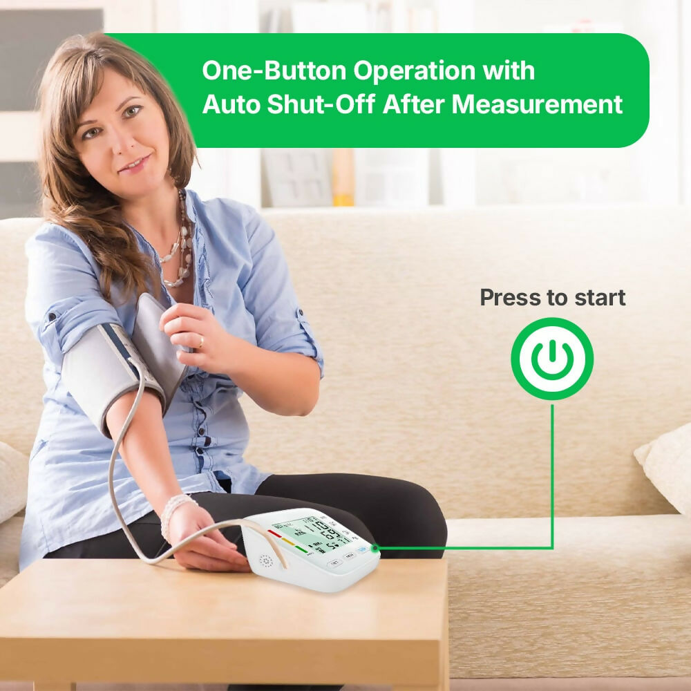 Blood Pressure Monitor V8 Pro – Fully automatic measurement with clinically tested accuracy, comfortable cuff, and arrhythmia detection for precise results