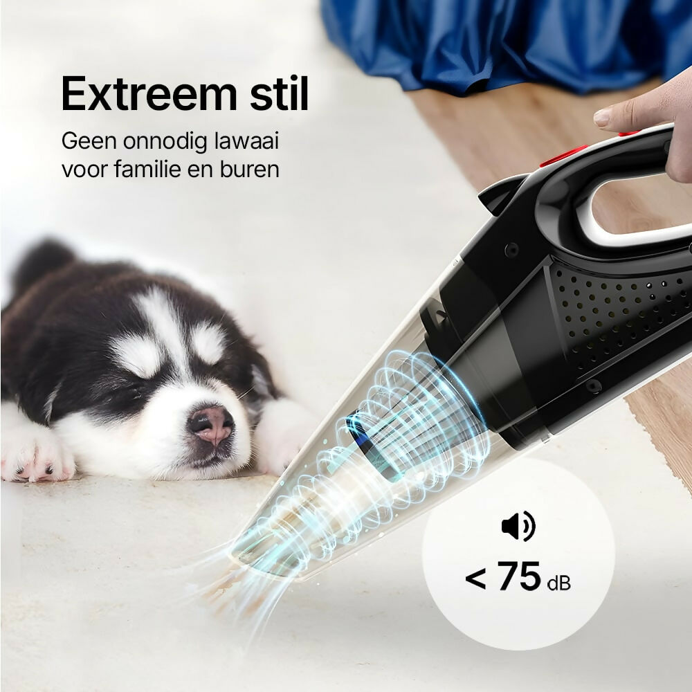 Krachtige draadloze handstofzuiger / Zakloos met LED-licht en snellaadfunctie / Voor nat & droog / Licht en stil